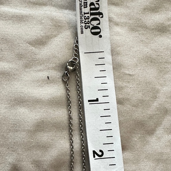 Silver tone rectangular plate on chain w/etched infinity symbol says “Sister” - Picture 9 of 15